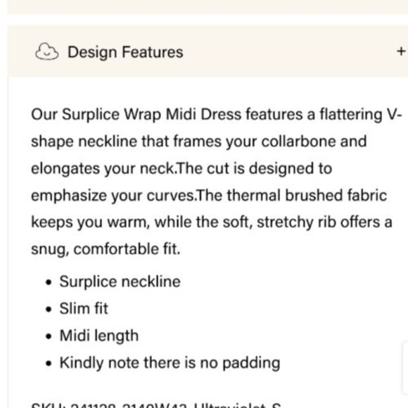 OGL MaxWarm Thermal Side Ruched Wrap Look Long Sleeve Dress Purple Sz Small - Picture 5 of 9